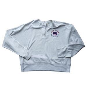 NFL New York Giants Women's Size Medium Gray Crewneck Sweat Shirt Sleepwear